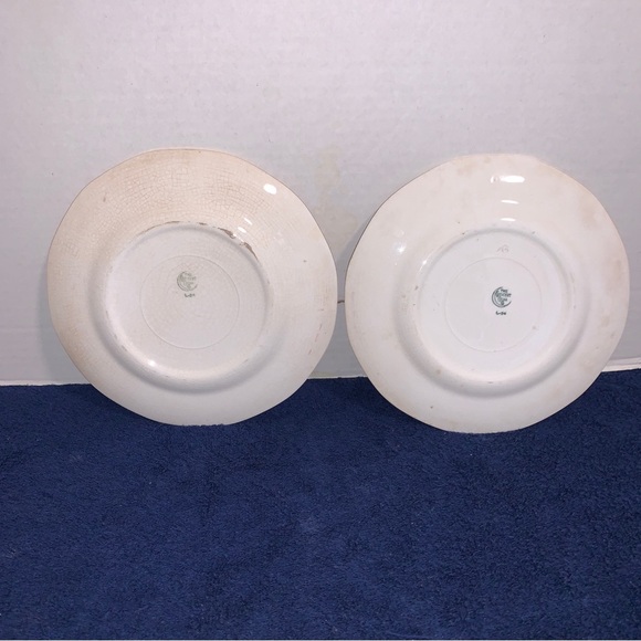 2 1920’s Antique Crescent China Co. Porcelain Bird Game Plates Pheasant Grouse - Picture 4 of 6